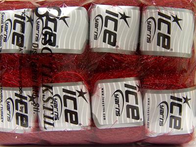 Lot of 8 Skeins Ice Yarns SPARKLE SOFT Hand Knitting Yarn Red