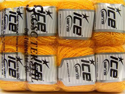 Lot of 8 Skeins Ice Yarns SPARKLE SOFT Hand Knitting Yarn Yellow
