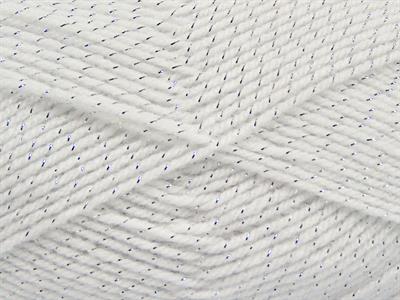 4x100gr. STAR GLITZ Metalik Simli, Akrilik Beyaz Metalik Simli, Kışlık, Düz iplikler, Akrilik