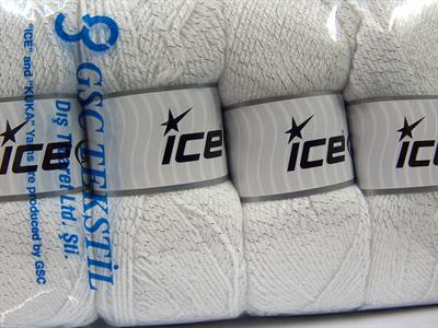 4x100gr. STAR GLITZ Metalik Simli, Akrilik Beyaz Metalik Simli, Kışlık, Düz iplikler, Akrilik