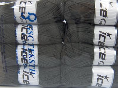 Lot of 8 Skeins Ice Yarns SUEDE CHENILLE (100% MicroFiber) Yarn Dark Grey
