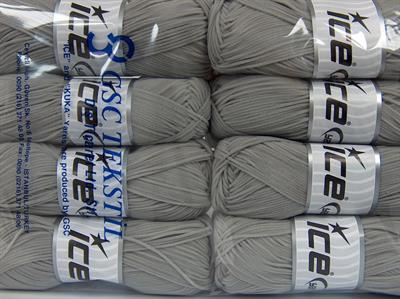 Lot of 8 Skeins Ice Yarns SUEDE CHENILLE (100% MicroFiber) Yarn Light Grey