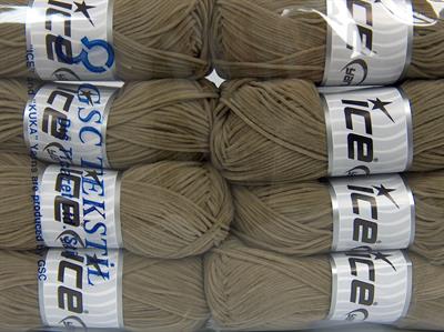 Lot of 8 Skeins Ice Yarns SUEDE CHENILLE (100% MicroFiber) Yarn Light Khaki