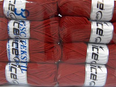Lot of 8 Skeins Ice Yarns SUEDE CHENILLE (100% MicroFiber) Yarn Marsala Red
