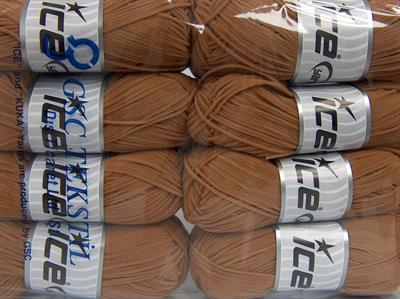 Lot of 8 Skeins Ice Yarns SUEDE CHENILLE (100% MicroFiber) Yarn Milky Brown
