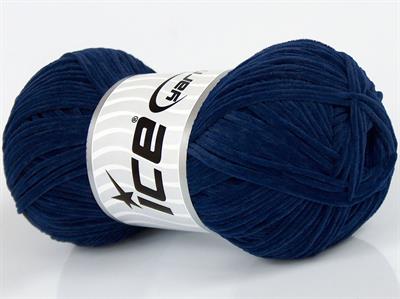Lot of 8 Skeins Ice Yarns SUEDE CHENILLE (100% MicroFiber) Yarn Navy