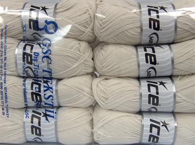 Lot of 8 Skeins Ice Yarns SUEDE CHENILLE (100% MicroFiber) Yarn Off White