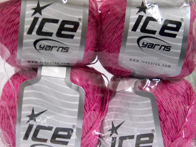 Lot of 4 x 100gr Skeins Ice Yarns SUMMER (70% Mercerized Cotton 30% Viscose) Yarn Candy Pink