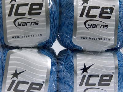Lot of 4 x 100gr Skeins Ice Yarns SUMMER (70% Mercerized Cotton 30% Viscose) Yarn Blue