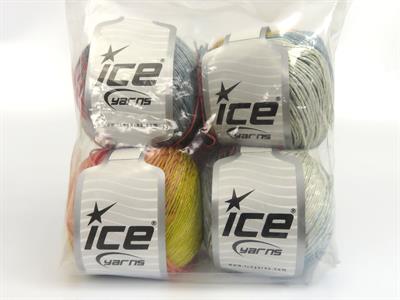 4x100gr. SUMMER COLOR Viskon, Pamuk Mavi, Sarı, Gri, Deve Tüyü, Turuncu Tonları, Ekru Viskon, Yazlık İplikler, Pamuk, Batik Desenli