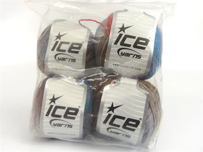 4x100gr. SUMMER COLOR Viskon, Pamuk Turuncu, Kahverengi Tonları, Gri Tonları Viskon, Yazlık İplikler, Pamuk, Batik Desenli