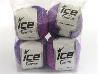 4x100gr. SUMMER COLOR Viskon, Pamuk Pembe tonları, Mor Tonları Viskon, Yazlık İplikler, Pamuk, Batik Desenli