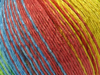 4x100gr. SUMMER COLOR Viskon, Pamuk Gökkuşağı Viskon, Yazlık İplikler, Pamuk, Batik Desenli