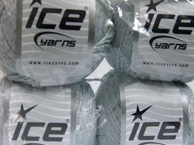 Lot of 4 x 100gr Skeins Ice Yarns SUMMER (70% Mercerized Cotton 30% Viscose) Yarn Light Grey