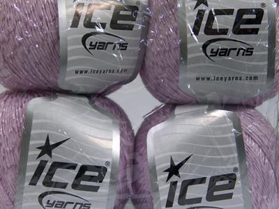 Lot of 4 x 100gr Skeins Ice Yarns SUMMER (70% Mercerized Cotton 30% Viscose) Yarn Light Lilac
