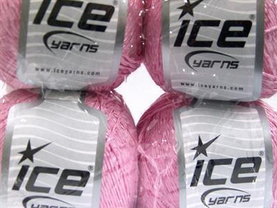 Lot of 4 x 100gr Skeins Ice Yarns SUMMER (70% Mercerized Cotton 30% Viscose) Yarn Light Pink