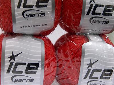 Lot of 4 x 100gr Skeins Ice Yarns SUMMER (70% Mercerized Cotton 30% Viscose) Yarn Red