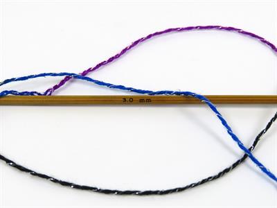 8x50gr. SUMMER ROSE GLITZ Metalik Simli, Akrilik Siyah, Mavi, Mor Metalik Simli, Yazlık İplikler, Batik Desenli, Akrilik