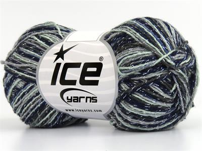 8x50gr. SUMMER ROSE GLITZ Metalik Simli, Akrilik Gri, lacivert, Yeşil Tonları Metalik Simli, Yazlık İplikler, Batik Desenli, Akrilik