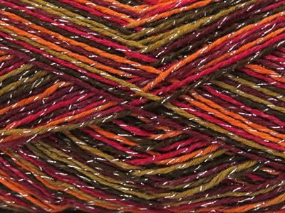 8x50gr. SUMMER ROSE GLITZ Metalik Simli, Akrilik Kırmızı, Turuncu, Bordo, Kahverengi Tonları Metalik Simli, Yazlık İplikler, Batik Desenli, Akrilik