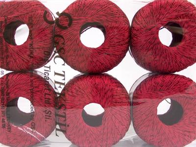 6x50gr. SUMMER VISCOSE Viskon, Merserize Pamuk Bordo Çok İnce, Viskon, Yazlık İplikler, Pamuk, Tığ İşi
