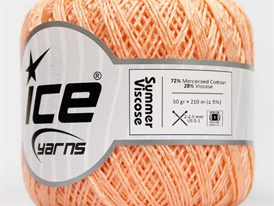 6x50gr. SUMMER VISCOSE Viskon, Merserize Pamuk Açık Turuncu Çok İnce, Viskon, Yazlık İplikler, Pamuk, Tığ İşi