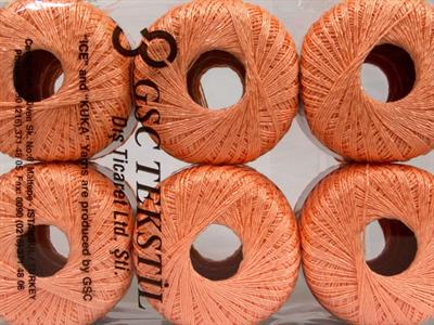 6x50gr. SUMMER VISCOSE Viskon, Merserize Pamuk Açık Turuncu Çok İnce, Viskon, Yazlık İplikler, Pamuk, Tığ İşi