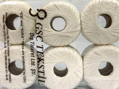 6x50gr. SUMMER VISCOSE Viskon, Merserize Pamuk Beyaz Çok İnce, Viskon, Yazlık İplikler, Pamuk, Tığ İşi