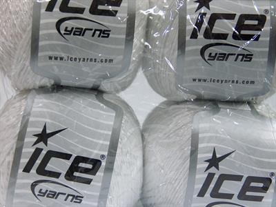 Lot of 4 x 100gr Skeins Ice Yarns SUMMER (70% Mercerized Cotton 30% Viscose) Yarn White