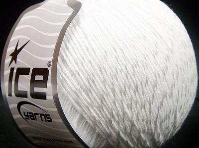 Lot of 4 x 100gr Skeins Ice Yarns SUMMER (70% Mercerized Cotton 30% Viscose) Yarn White
