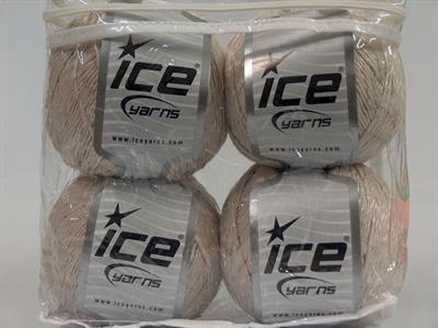Lot of 4 x 100gr Skeins Ice Yarns SUMMER (70% Mercerized Cotton 30% Viscose) Yarn Light Beige