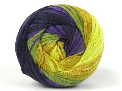 4x100gr. SUMMERTIME COLOR Viskon, Pamuk Altın, Yeşil Tonları, Mor Tonları Viskon, Yazlık İplikler, Pamuk, Batik Desenli