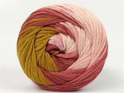 4x100gr. SUMMERTIME COLOR Viskon, Pamuk Altın, Pembe tonları Viskon, Yazlık İplikler, Pamuk, Batik Desenli