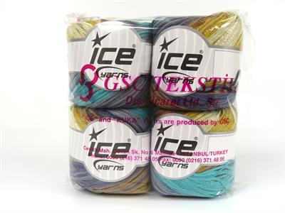 4x100gr. SUMMERTIME COLOR Viskon, Pamuk Yeşil, Mavi, Krem, Gri, Altın, Deve Tüyü Viskon, Yazlık İplikler, Pamuk, Batik Desenli