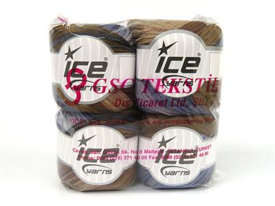 4x100gr. SUMMERTIME COLOR Viskon, Pamuk Gri, Kahverengi Tonları, Mavi Tonları Viskon, Yazlık İplikler, Pamuk, Batik Desenli