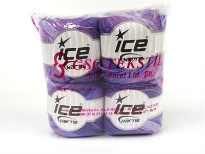 4x100gr. SUMMERTIME COLOR Viskon, Pamuk Leylak Tonları, Pembe tonları Viskon, Yazlık İplikler, Pamuk, Batik Desenli