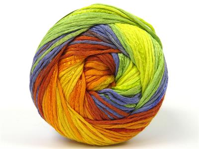 4x100gr. SUMMERTIME COLOR Viskon, Pamuk Turuncu, Sarı, Yeşil Tonları, Bakır, Mavi Tonları Viskon, Yazlık İplikler, Pamuk, Batik Desenli