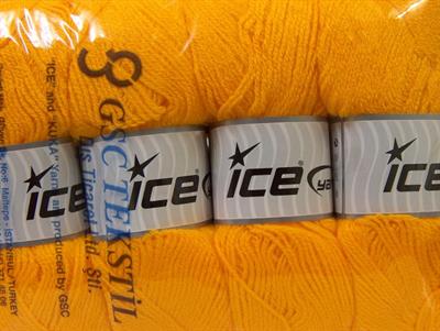 Lot of 4 x 100gr Skeins Ice Yarns SUPER BABY Hand Knitting Yarn Yellow