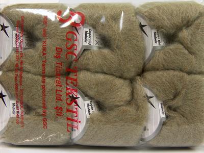 Lot of 6 Skeins Ice Yarns SUPERKID MOHAIR (31% Superwash Extrafine Merino Wool) Yarn Light Khaki
