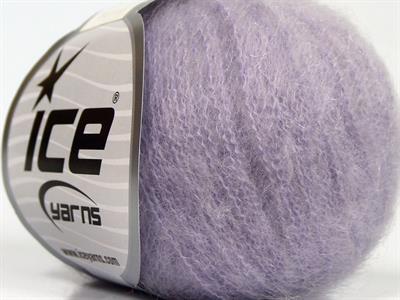 Lot of 6 Skeins Ice Yarns SUPERKID MOHAIR (47% SuperKid Mohair 31% Superwash Extrafine Merino Wool) Yarn Light Lilac