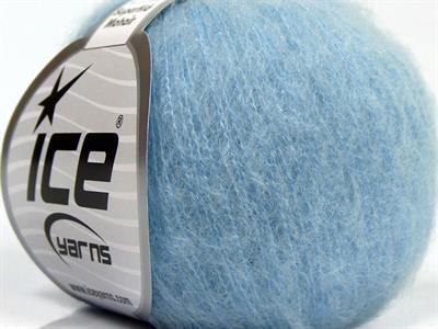 Lot of 6 Skeins Ice Yarns SUPERKID MOHAIR (47% SuperKid Mohair 31% Superwash Extrafine Merino Wool) Yarn Baby Blue