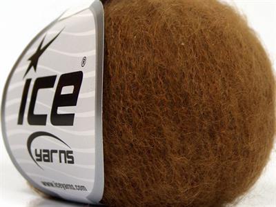 Lot of 6 Skeins Ice Yarns SUPERKID MOHAIR (31% Superwash Extrafine Merino Wool) Yarn Brown
