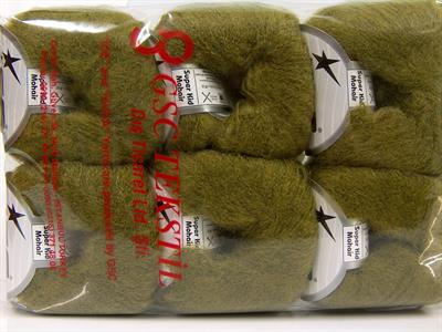 Lot of 6 Skeins Ice Yarns SUPERKID MOHAIR (31% Superwash Extrafine Merino Wool) Yarn Green