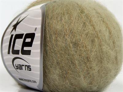 Lot of 6 Skeins Ice Yarns SUPERKID MOHAIR (31% Superwash Extrafine Merino Wool) Yarn Light Khaki