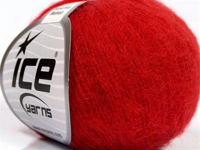 Lot of 6 Skeins Ice Yarns SUPERKID MOHAIR (47% SuperKid Mohair 31% Superwash Extrafine Merino Wool) Yarn Red