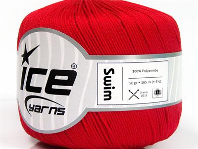 Lot of 6 Skeins Ice Yarns SWIM Hand Knitting Yarn Red