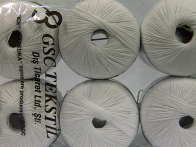 Lot of 6 Skeins Ice Yarns SWIM Hand Knitting Yarn White