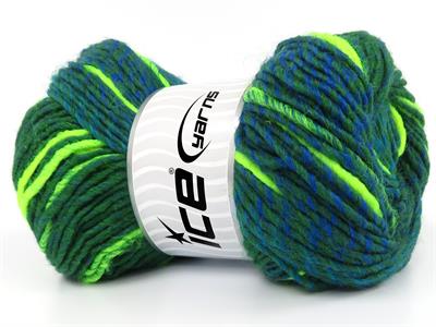 4x100gr. SYMPHONY Premium Akrilik Turkuaz, Yeşil Tonları Kışlık, Batik Desenli, Worsted, 100% Akrilik , Akrilik