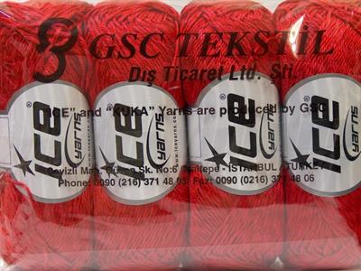 4x100gr. TENA Pamuk Kırmızı Yazlık İplikler, Pamuk