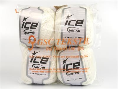 Lot of 4 x 100gr Skeins Ice Yarns TENCEL Hand Knitting Yarn White